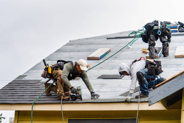 Professional Gutter Installation technician working in Hudson, NC